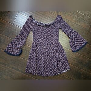 Wyld Hart Womens Stretchy Peasant Bell Sleeve Long Sleeve Top Large